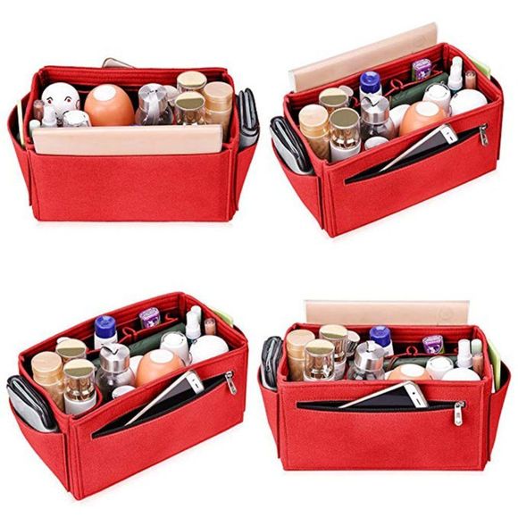 Insert/Organizer- Medium- Designer Handbags/Totes -Bright Red Style2- NWT - Picture 3 of 8